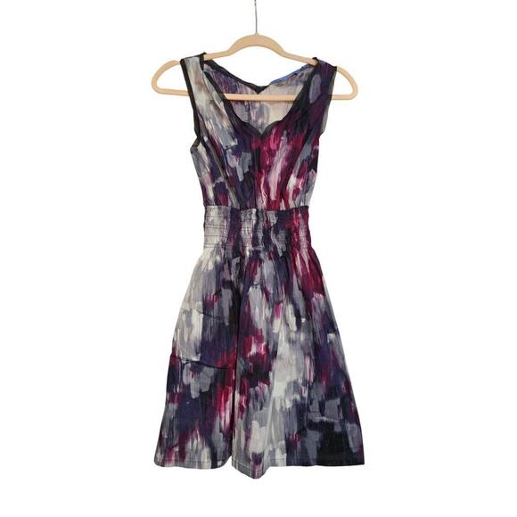 Simply Vera Vera Wang Watercolor Print Sleeveless Dress S Multicolor Cotton Blen - Picture 1 of 10
